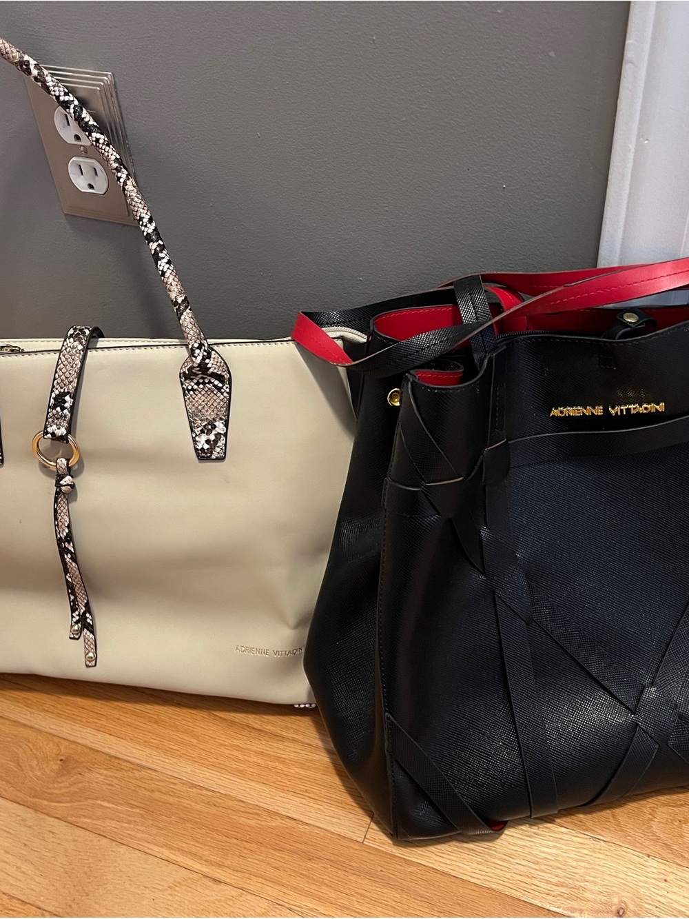 Two (2) Adrienne Vittadini bags/totes/purses